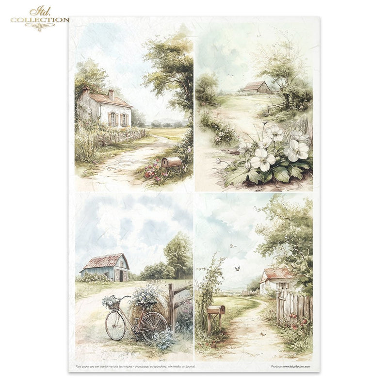 ITD Collection - Cottage in the Country Rice Paper Set