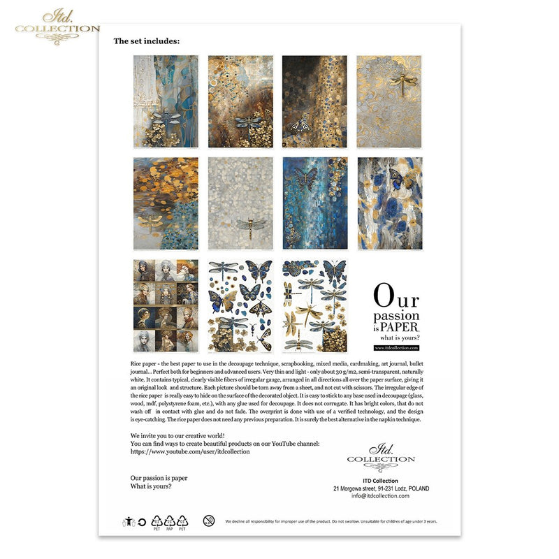 ITD Collection - Inspired by Klimt - Rice Paper Set