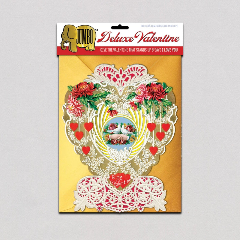 Laughing Elephant - Victorian Heart - Jumbo Deluxe Valentine