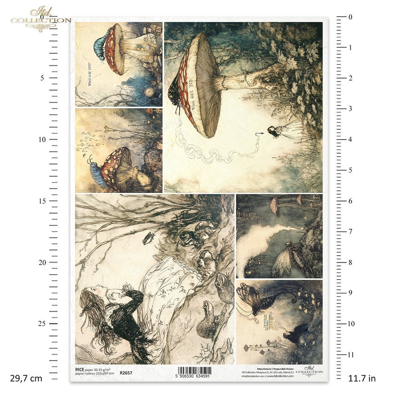 ITD Collection - Alice in Wonderland - Rice Paper - R2657