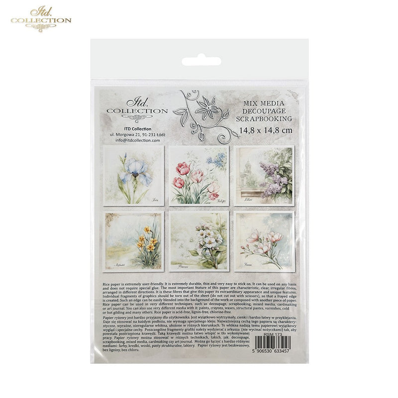 ITD Collection - Rice Paper Set Mini - Floral Shabby Chic - RSM173