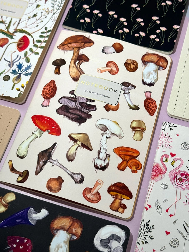 BV by Bruno Visconti - Mushrooms On White Notebook