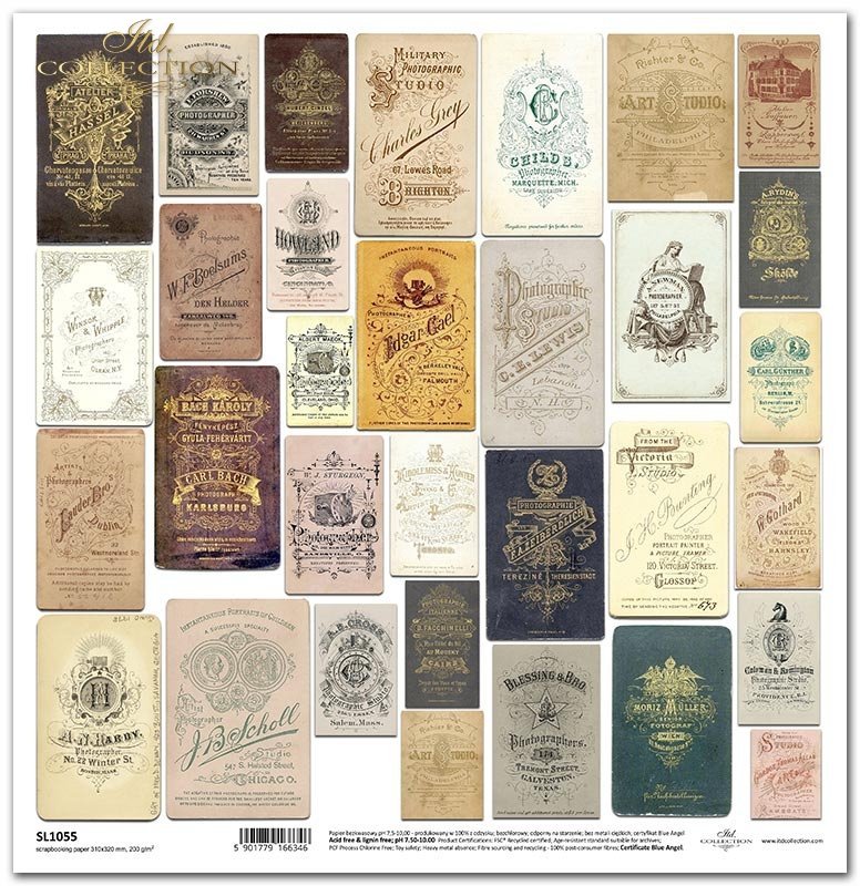ITD Collection - Ephemeral Moments - Old Labels - Scrapbooking Single Sheet