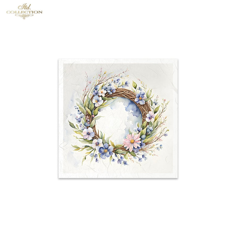 ITD Collection - Rice Paper Set Mini - Wreath of Spring Flowers