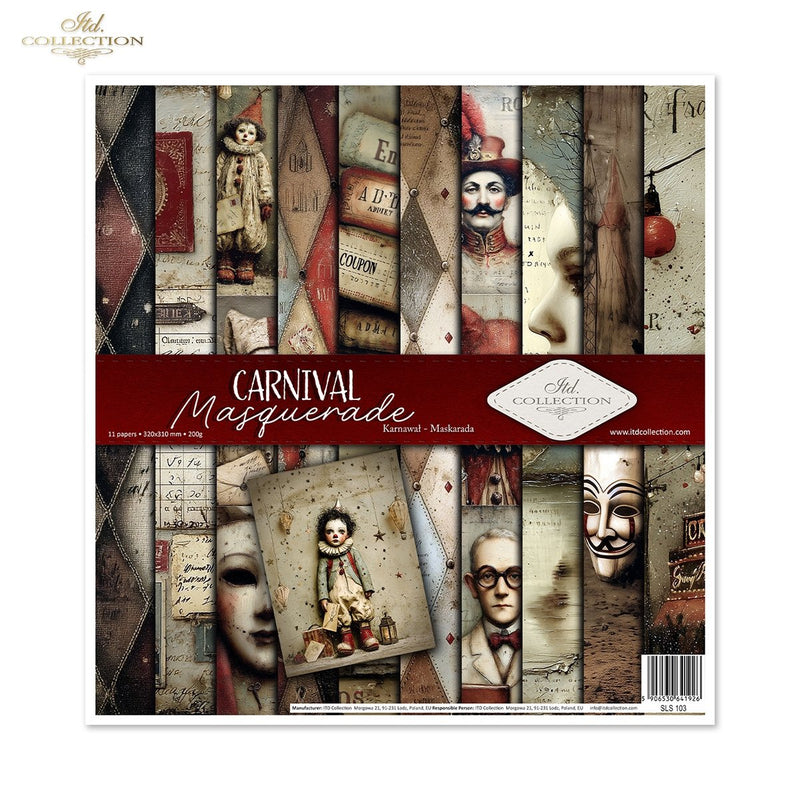 ITD Collection - Carnival - Masquerade - 12 x 12 Scrapbooking Papers
