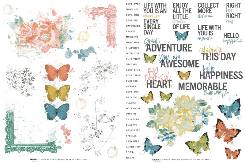 Arden Creative Studio - Page Starters 6 in x 8 in Rub-On Transfer Set