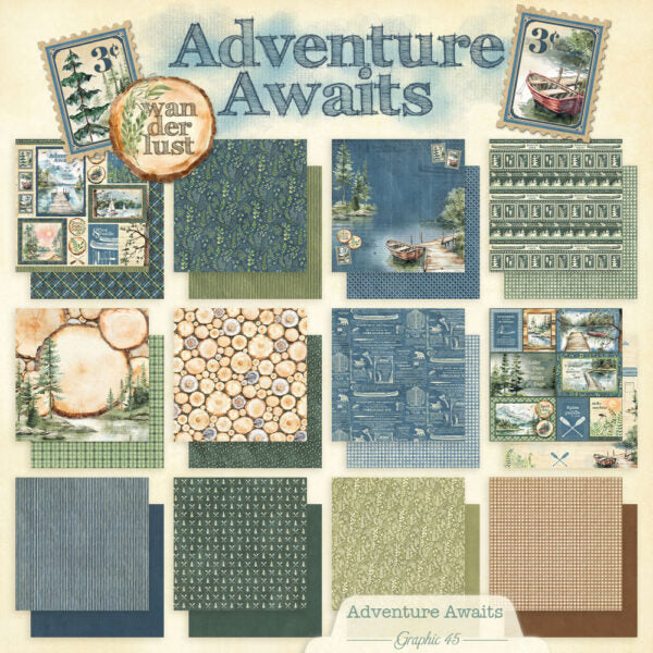 Graphic 45 - Adventure Awaits - 8 x 8 Collection Pack