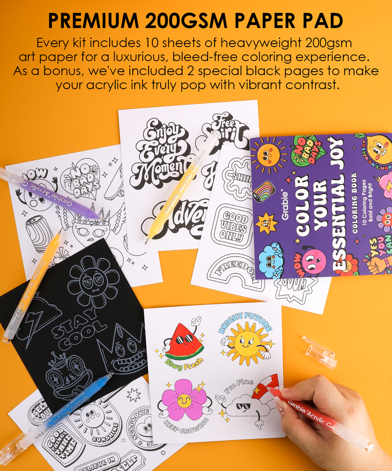 Grabie - Bold & Bright Coloring Kit - Essential Colors