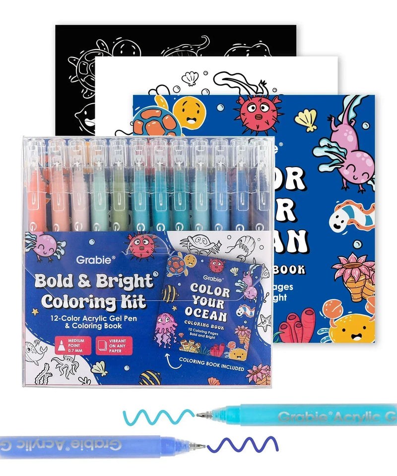 Grabie - Bold & Bright Coloring Kit - Ocean Colors