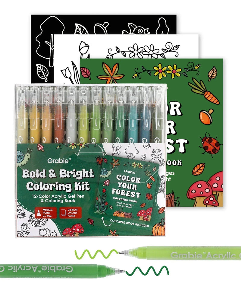 Grabie - Bold & Bright Coloring Kit - Forest Colors