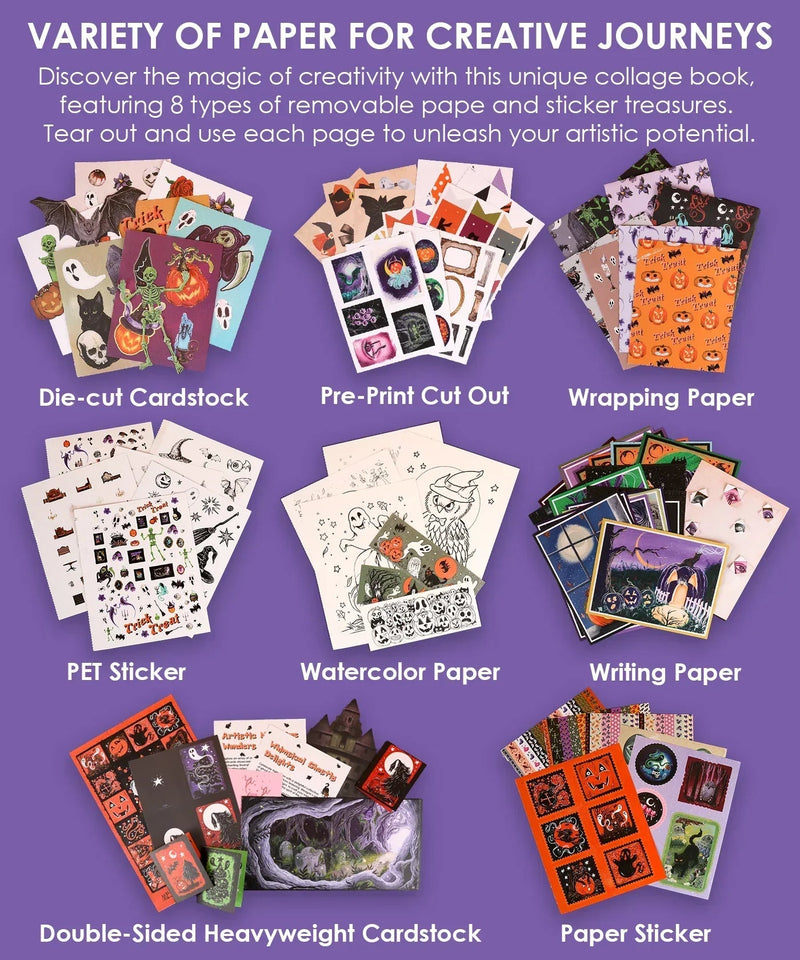 Grabie - Halloween Party Night Collage Activity Book
