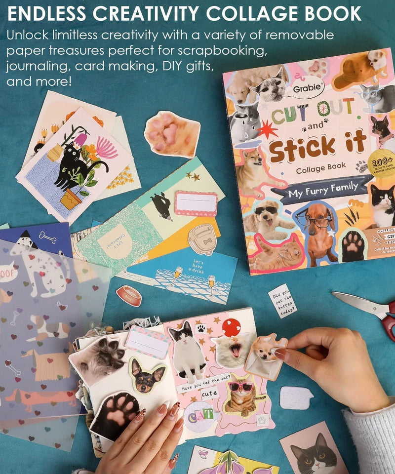 Grabie - My Furry Family Collage Activity Book
