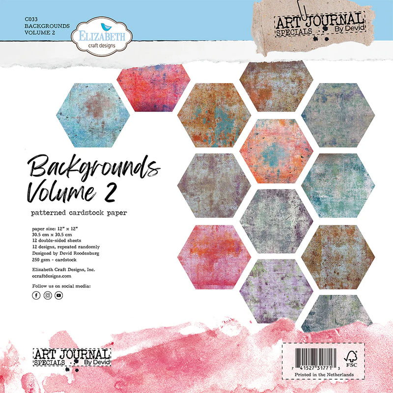 Elizabeth Craft Designs - In the Garden Collection - 12 x 12 Paper Pack - Backgrounds Volume 2