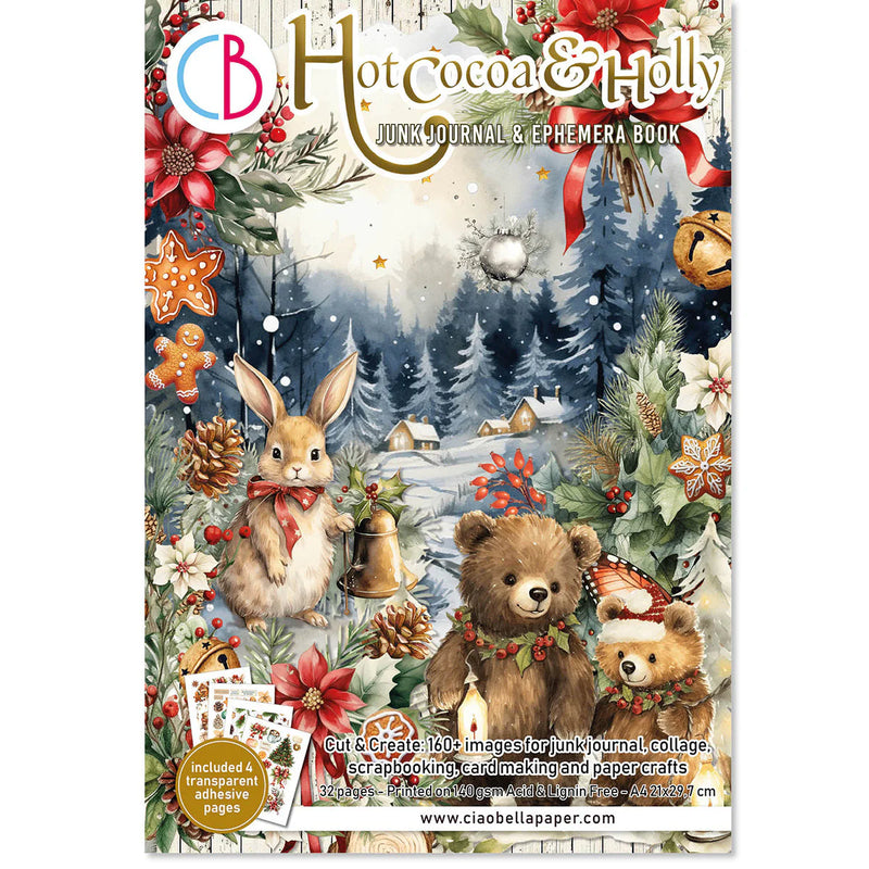 Ciao Bella - Hot Cocoa & Holly - A4 Junk Journal & Ephemera Book