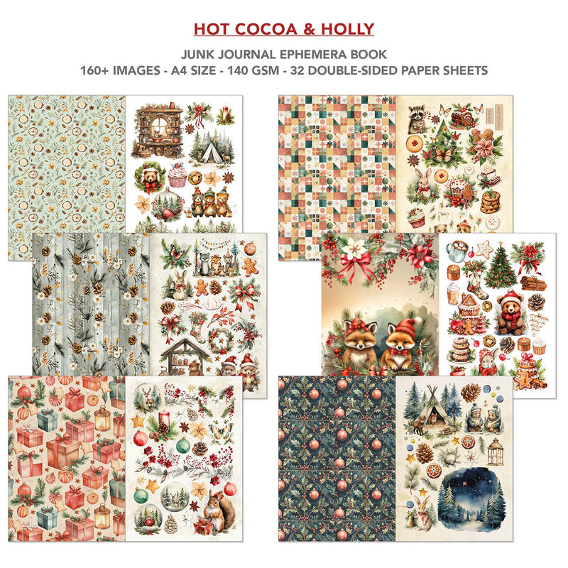 Ciao Bella - Hot Cocoa & Holly - A4 Junk Journal & Ephemera Book