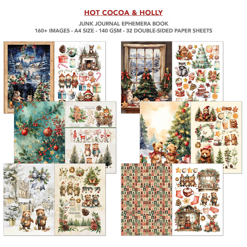 Ciao Bella - Hot Cocoa & Holly - A4 Junk Journal & Ephemera Book