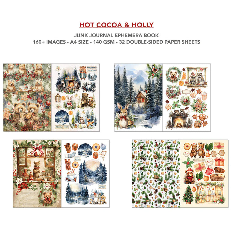 Ciao Bella - Hot Cocoa & Holly - A4 Junk Journal & Ephemera Book