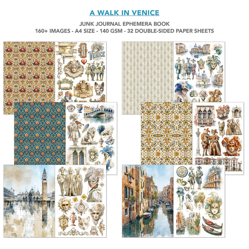 Ciao Bella - A Walk in Venice - A4 Junk Journal & Ephemera Book