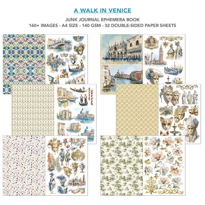 Ciao Bella - A Walk in Venice - A4 Junk Journal & Ephemera Book