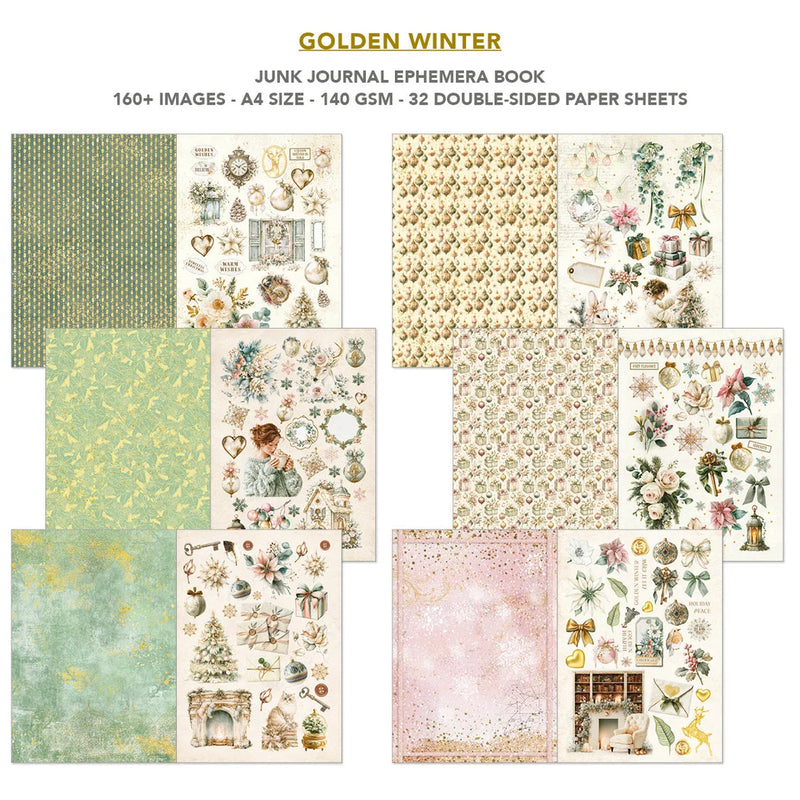 Ciao Bella - Golden Winter - A4 Junk Journal & Ephemera Book