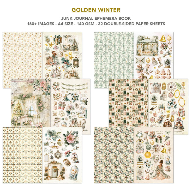 Ciao Bella - Golden Winter - A4 Junk Journal & Ephemera Book