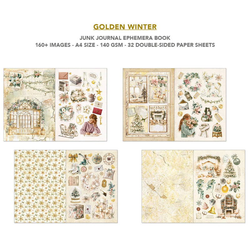 Ciao Bella - Golden Winter - A4 Junk Journal & Ephemera Book