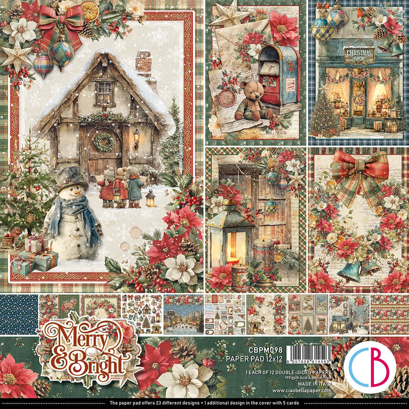 Ciao Bella - Merry & Bright - Paper Pad 12"x12"