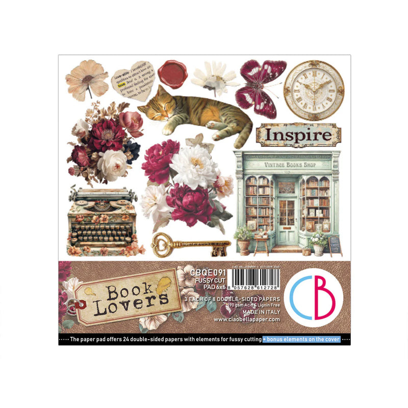Ciao Bella - Book Lovers - Fussy Cut Pad 6"x6"