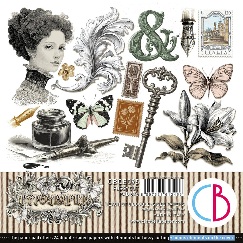 Ciao Bella - Typographic - Fussy Cut Pad 6"x6"