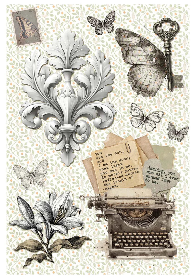 Ciao Bella - Typographic - Rice Paper - A4 Mixed 4/Pkg