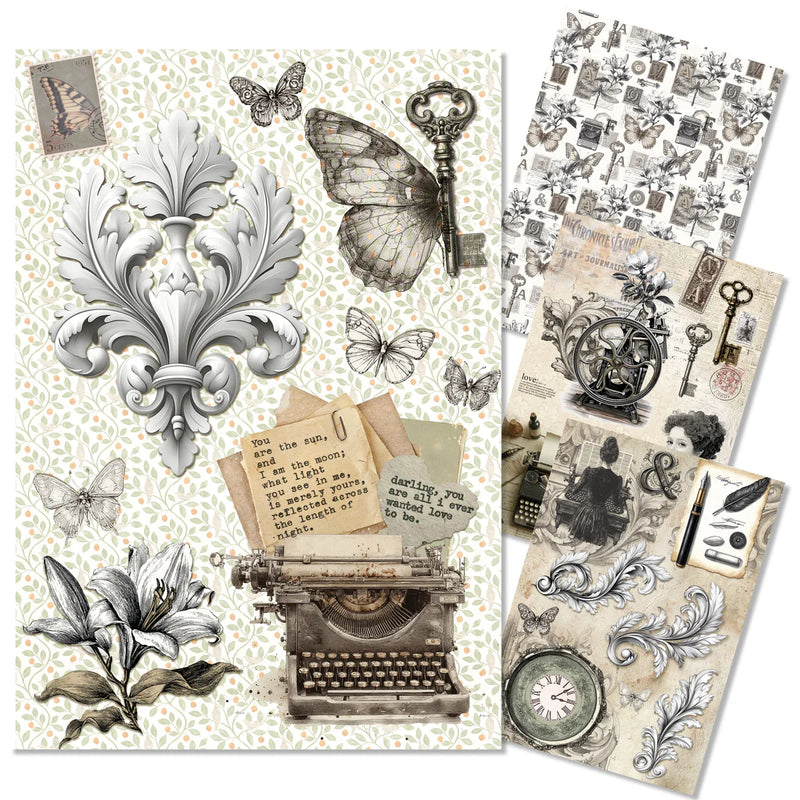 Ciao Bella - Typographic - Rice Paper - A4 Mixed 4/Pkg