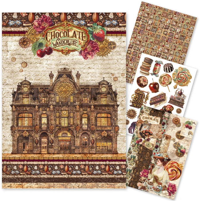 Ciao Bella - Chocolate Wanderlust - Rice Paper - A4 Mixed 4/Pkg