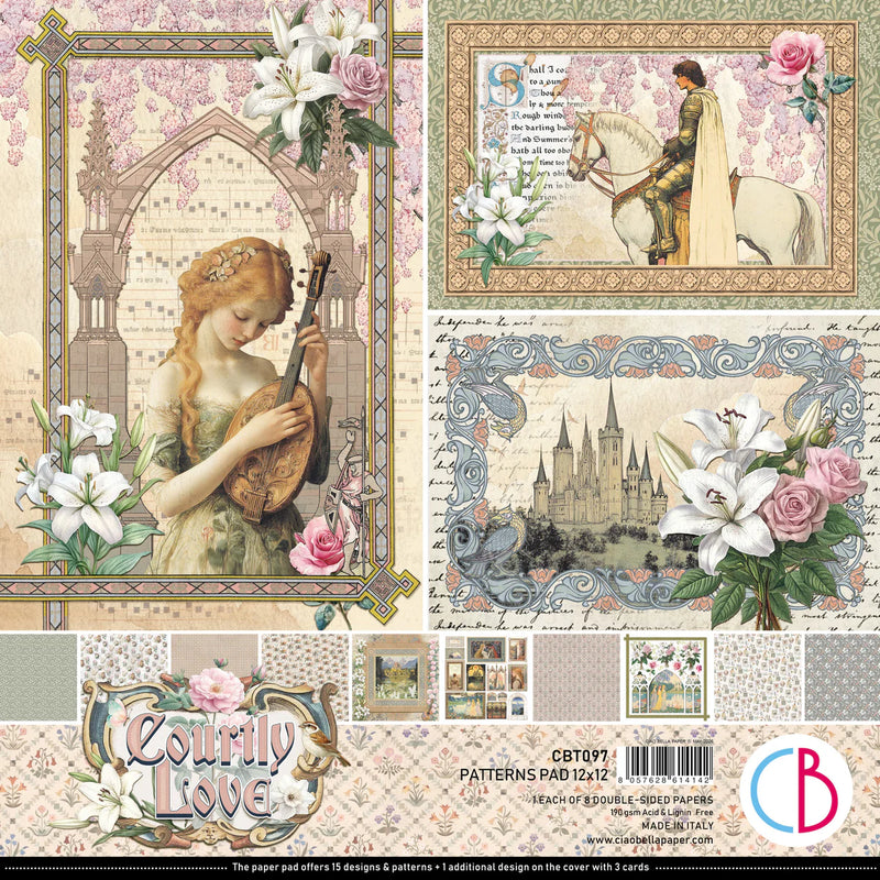 Ciao Bella - Courtly Love - Patterns Paper Pad 12"x12"