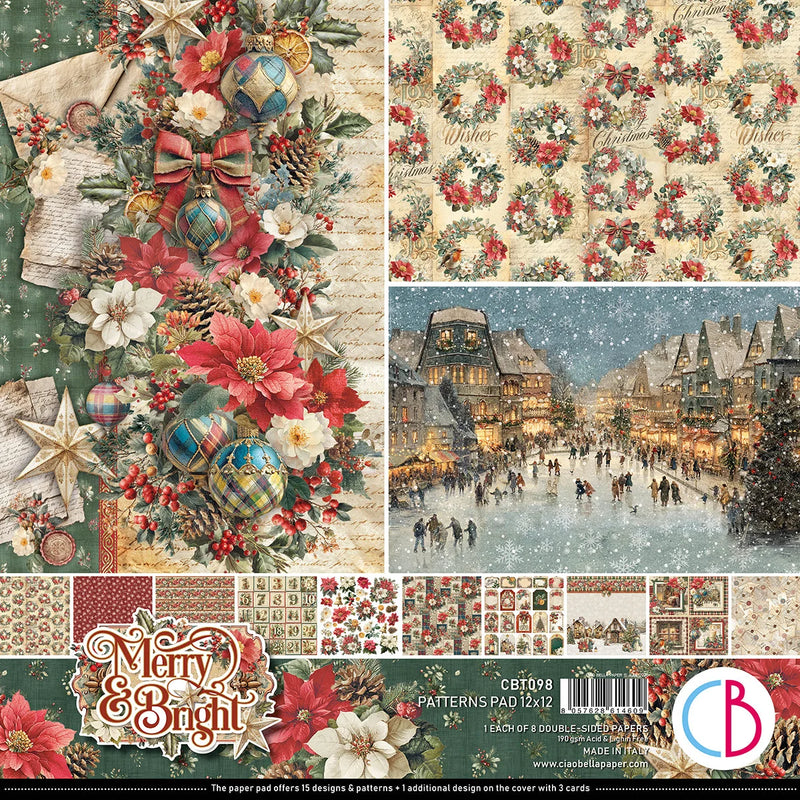 Ciao Bella - Merry & Bright - Patterns Paper Pad 12"x12"