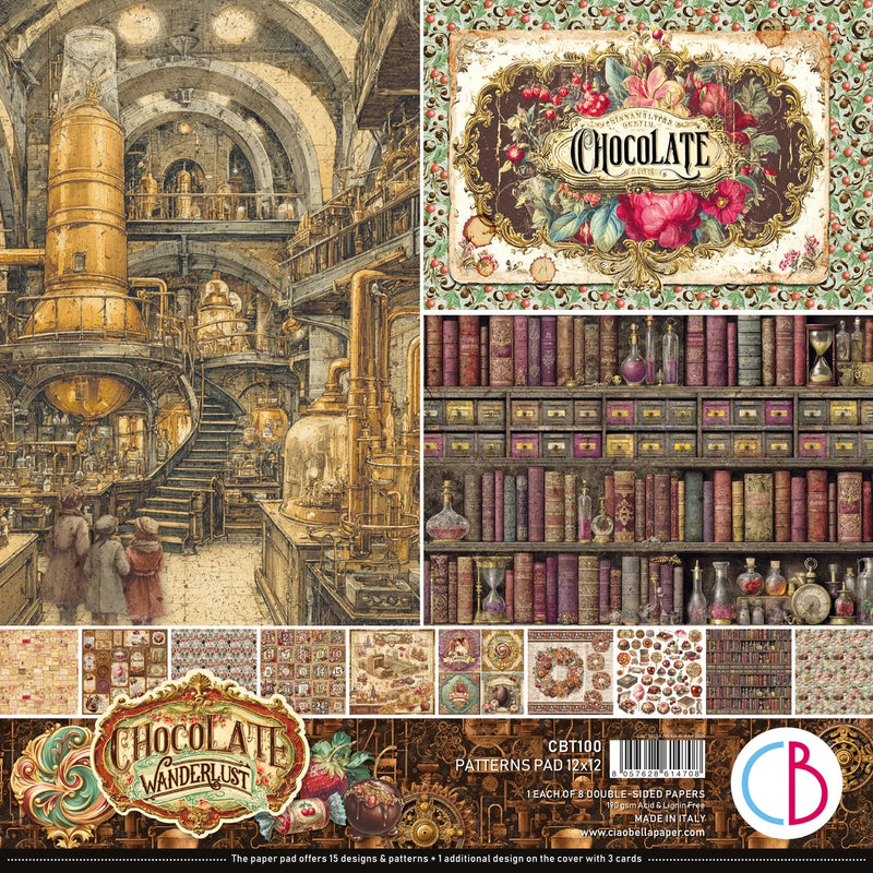Ciao Bella - Chocolate Wanderlust - Patterns Paper Pad 12"x12"