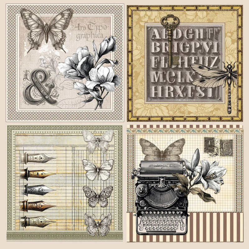 Ciao Bella - Typographic - Patterns Paper Pad 12"x12"