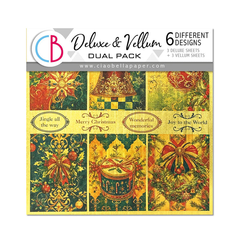Ciao Bella - Toy Shop - Deluxe Paper Gold & Vellum Dual Pack Mixed 6"x6" 6/Pkg