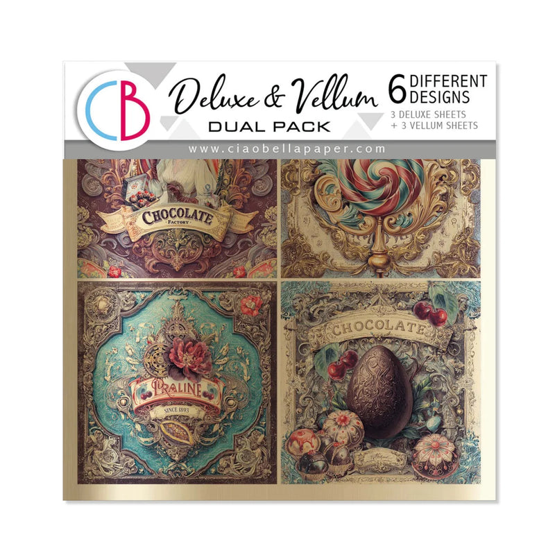 Ciao Bella - Chocolate Wanderlust - Deluxe Paper Gold & Vellum 6"x6"