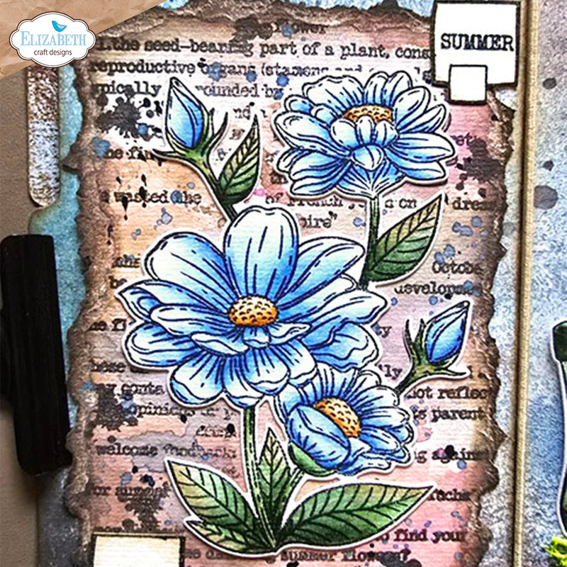 Elizabeth Craft Designs - In the Garden Collection - Summer Flower Die and Clear Photopolymer Stamp Set