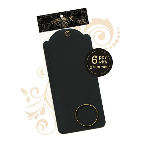 Graphic 45 - Large Tags Black