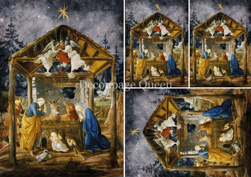 Decoupage Queen - Botticelli's Nativity Mini Rice Paper