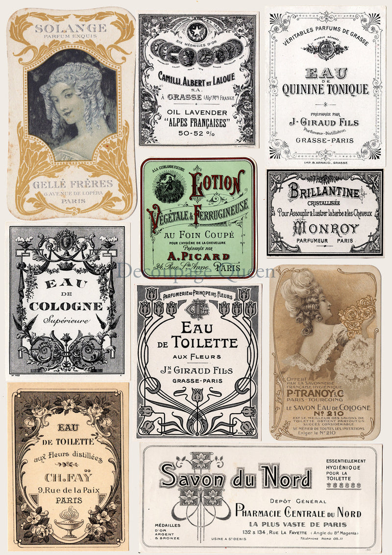 Decoupage Queen - Perfume Labels Rice Paper