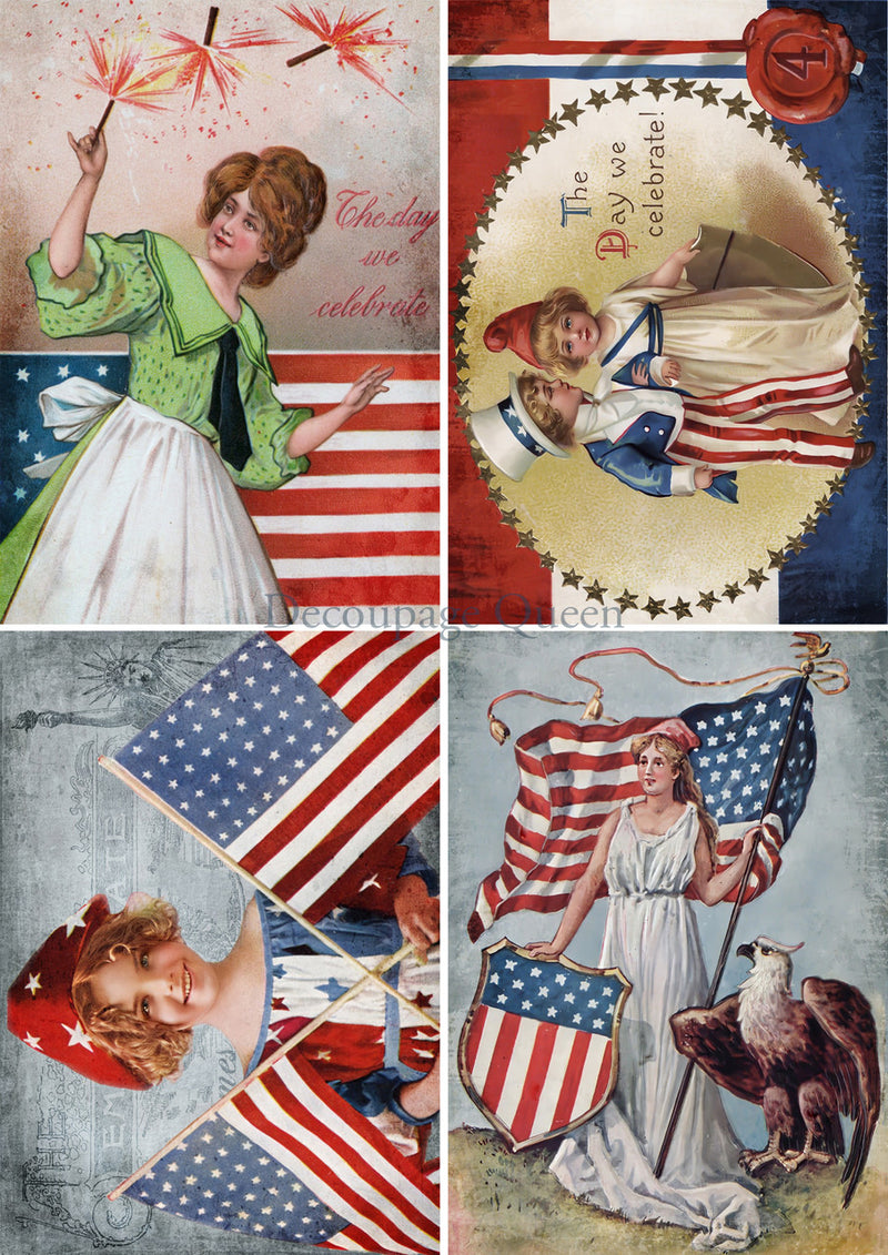 Decoupage Queen - Fourth of July Rice Paper