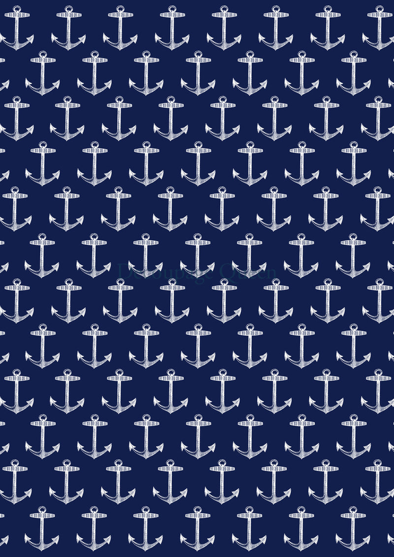 Decoupage Queen - Patterned Anchors Rice Paper