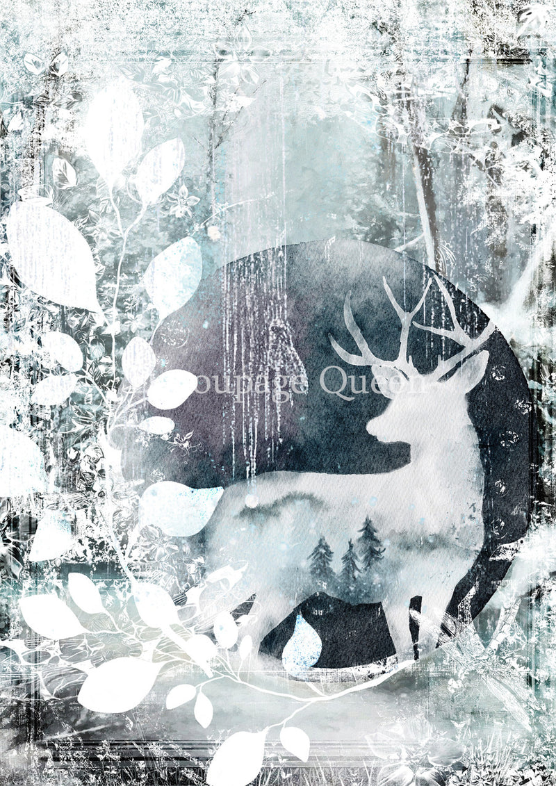 Decoupage Queen - Winter Stag Rice Paper
