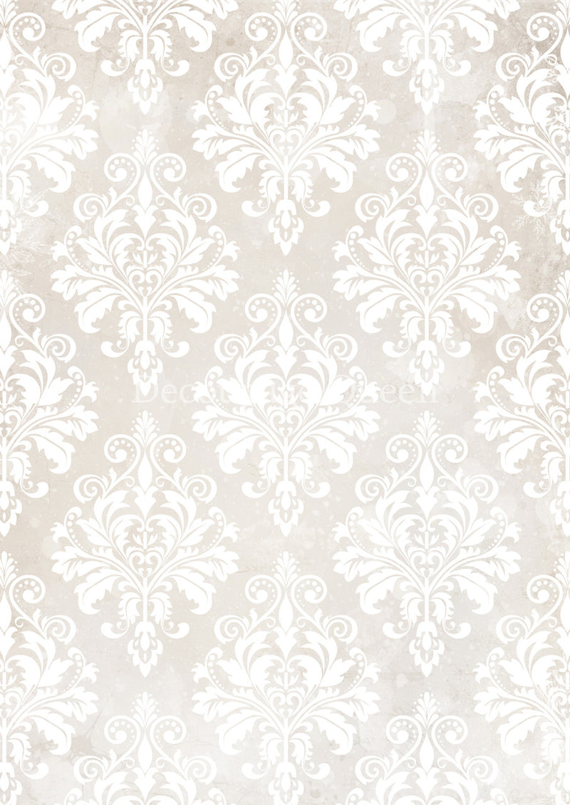 Decoupage Queen - Cream Damask Rice Paper