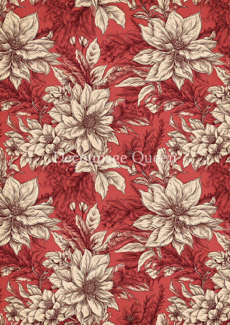 Decoupage Queen - Vintage Poinsettia Rice Paper