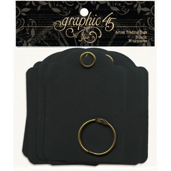 Graphic 45 - Artist Trading Tags – ATC – Black