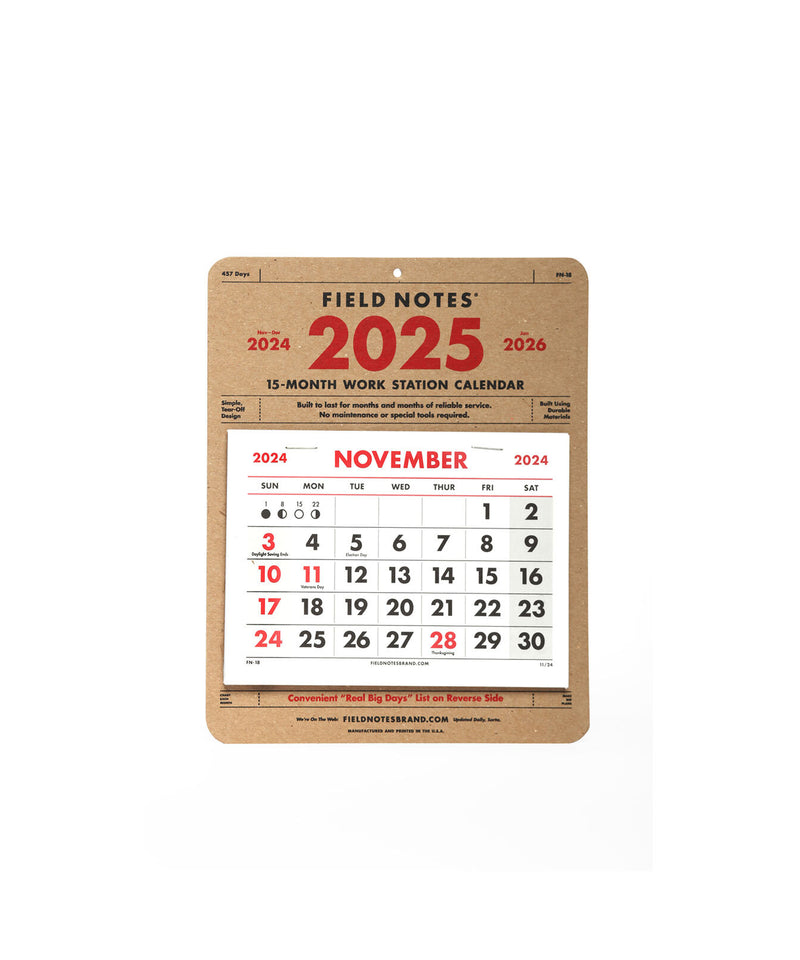 Field Notes - 2025 15-Month Work Station Calendar Nov 2024 - Jan 2026