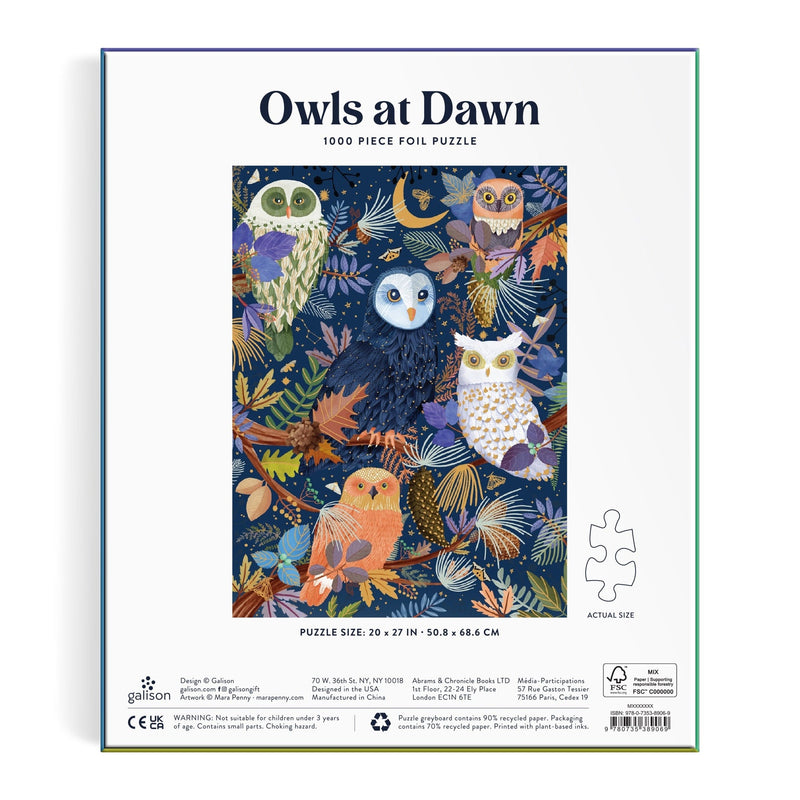 Galison - Mara Penny - Owls at Dawn 1000 Piece Foil Puzzle